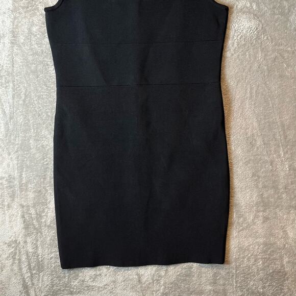 Alice + Olivia Black Bandage Bodycon Stretch Mini Square Neck Dress Size Large - Picture 3 of 7
